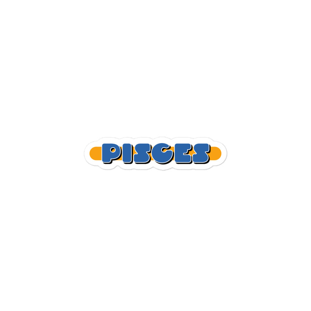 Pisces Blue Badge Sticker