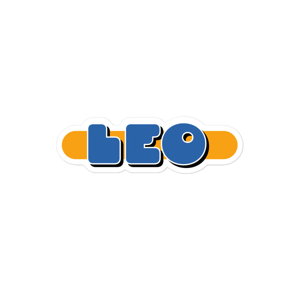 Leo Blue Badge Sticker