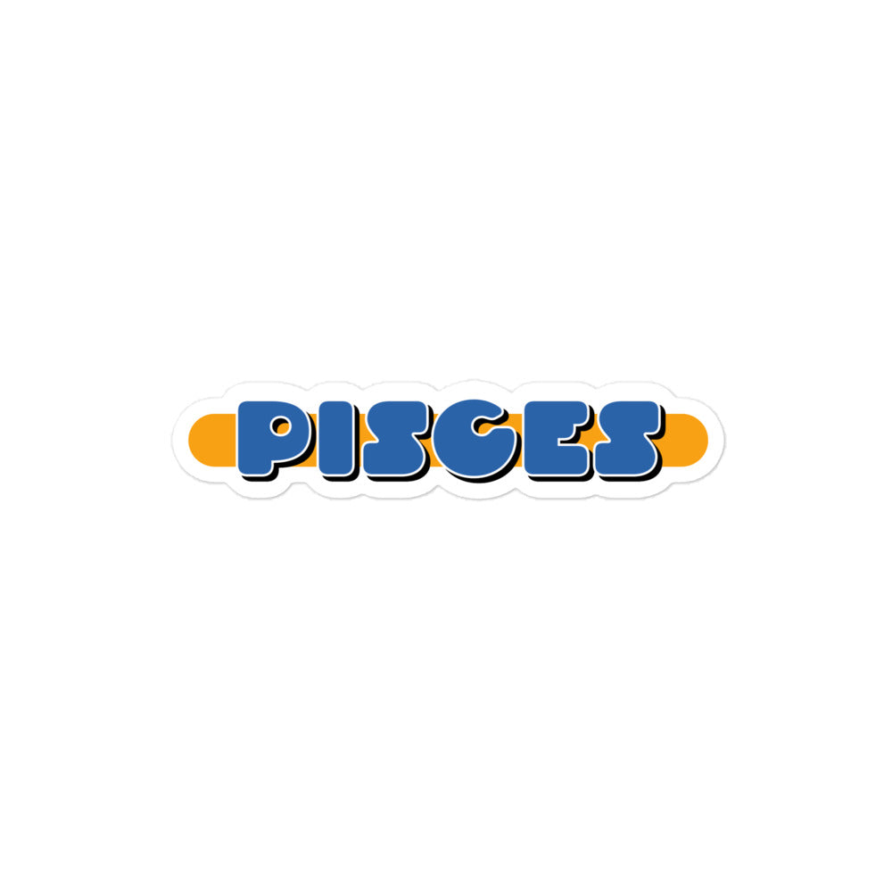 Pisces Blue Badge Sticker