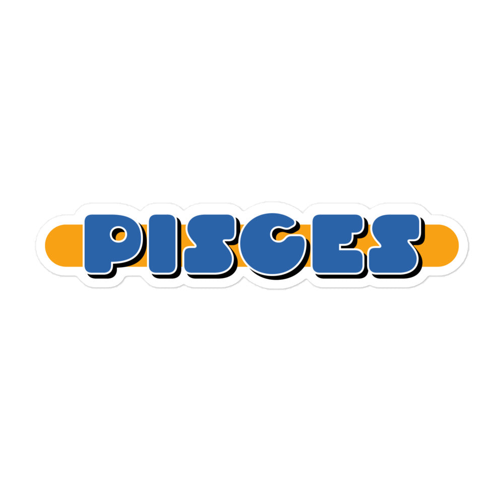 Pisces Blue Badge Sticker